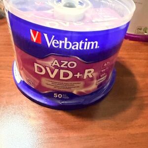 New 50 Verbatim AZO DVD+R 16X Branded Logo 4.7GB Media
Disc Spindle